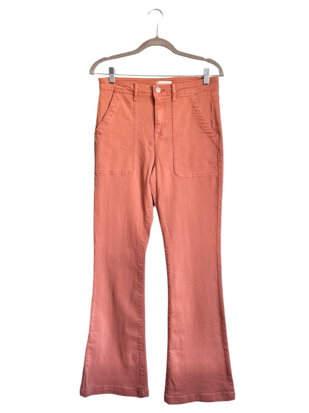 Knox Rose Rust-Clay High-Rise Flare Stretch Denim Jeans Women’s 8 EUC